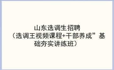 2022山东选调生招聘（选调王视频课程+干部养成”基础夯实讲练班）
