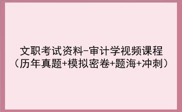2022文职考试资料-审计学视频课程（历年真题+模拟密卷+题海+冲刺）