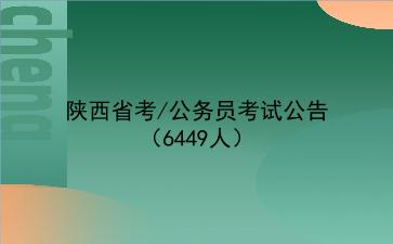 2022陕西省考/公务员考试公告(6449人)