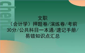 2022文职（会计学）押题卷/演练卷/考前30分/公共科目一本通/速记手册/易错知识点汇总