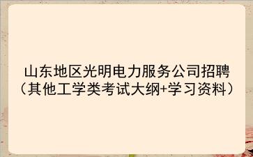 2023年山东地区光明电力服务公司招聘(其他工学类考试大纲+学习资料)