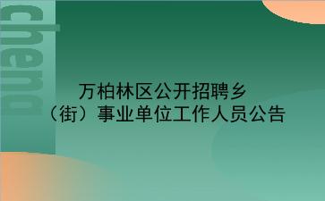 万柏林区2019年公开招聘乡(街)事业单位工作人员公告