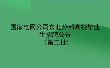 <strong>国家电网</strong>公司东北分部2020年高校毕业生招聘公告(第二批)