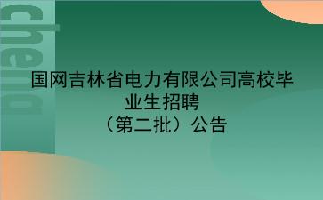 国网吉林省电力有限公司2020年高校毕业生招聘（第二批）公告