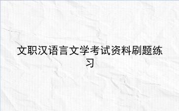 2024文职<strong>汉语</strong>言文学考试资料刷题练习