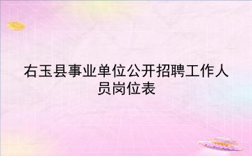 右玉县2020年事业单位公开招聘工作人员岗位表 右玉县2020年事业单位公开招聘工作人员岗位表