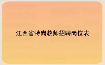 江西省2020年特岗<strong>教师招聘</strong>岗位表