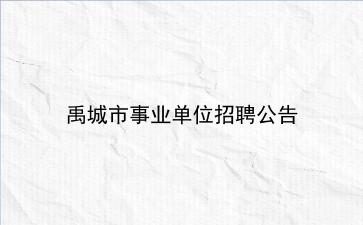 2020年禹城市事业单位招聘公告