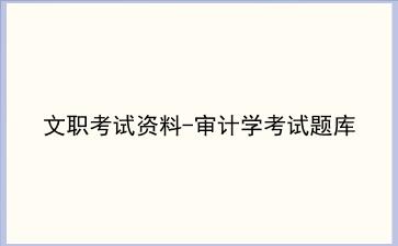 2023文职考试资料-审计学考试题库