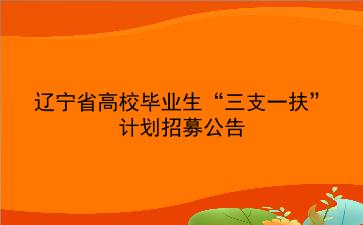   2020年辽宁省高校毕业生“<strong>三支一扶</strong>”计划招募公告