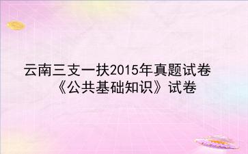 云南<strong>三支一扶</strong>2015年真题试卷《公共基础知识》试卷