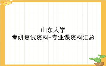 2026年<strong>山东大学</strong>考研复试资料-专业课资料汇总