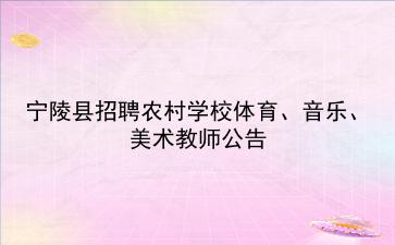 宁陵县2019年招聘农村学校体育、音乐、美术教师公告